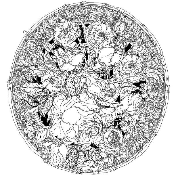 手绘zantangle元素黑白图片下载