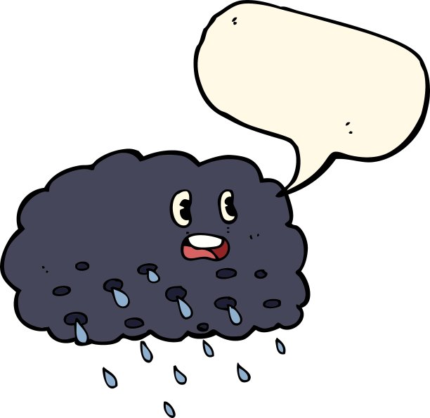 卡通雨云与语音泡泡图片下载