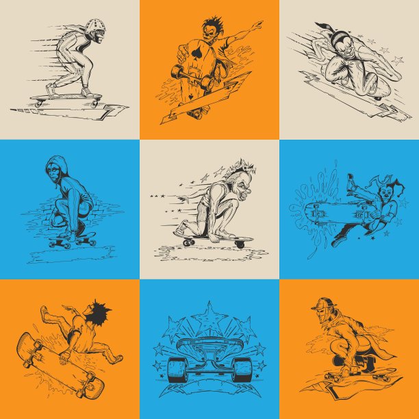 一套九人戴面具表演图片下载