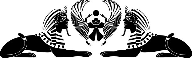 埃及狮身人面像和圣甲虫图片下载