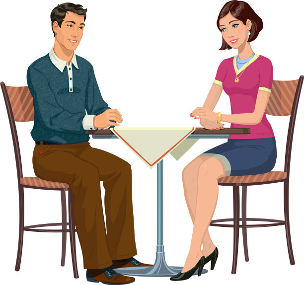 男人和女人在桌子上图片下载