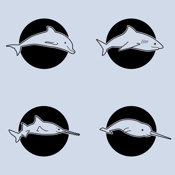 简约风格的海洋动物图片下载