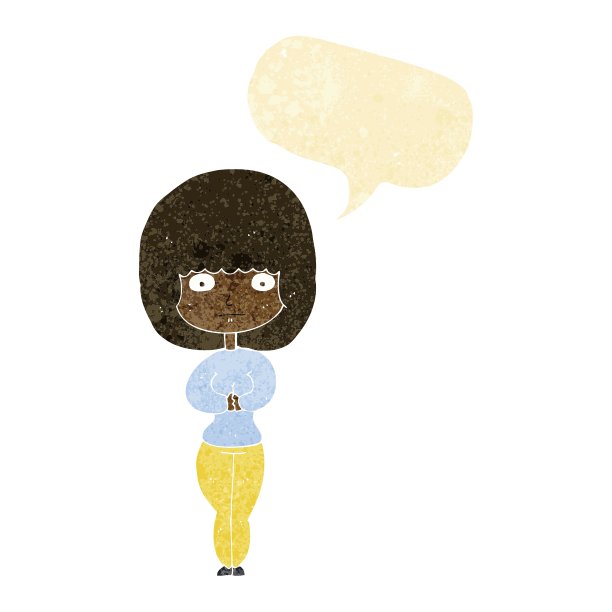 卡通害羞的女人说话泡泡图片下载