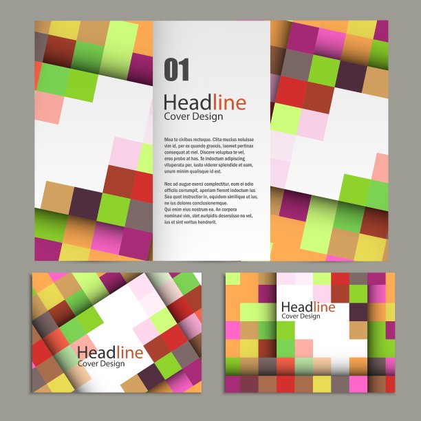 宣传册模板设计用方块和图片下载