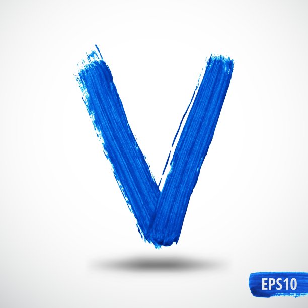 字母V水彩字母表图片下载