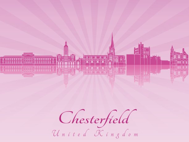 切斯特菲尔德的天际线在紫色的光芒兰花图片下载