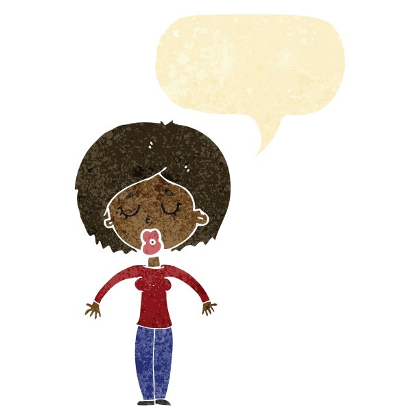 卡通女人闭着眼睛说话冒泡图片下载