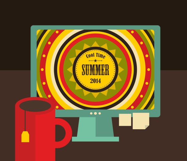 电脑屏幕的复古颜色图片下载