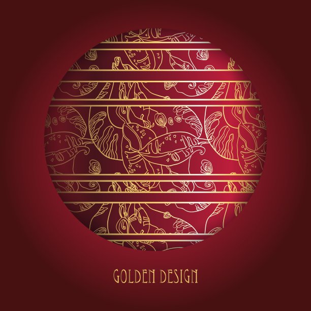 圆形设计与金色花边装饰深图片下载