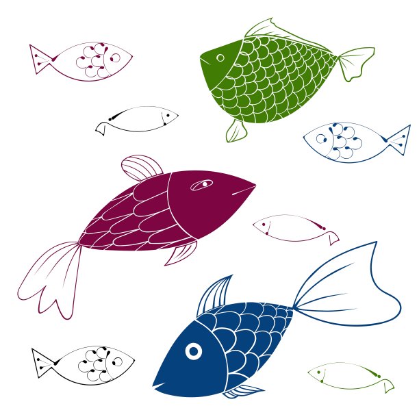 水族馆鱼-一套图标图片下载