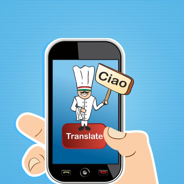 智能手机翻译应用的概念图片下载