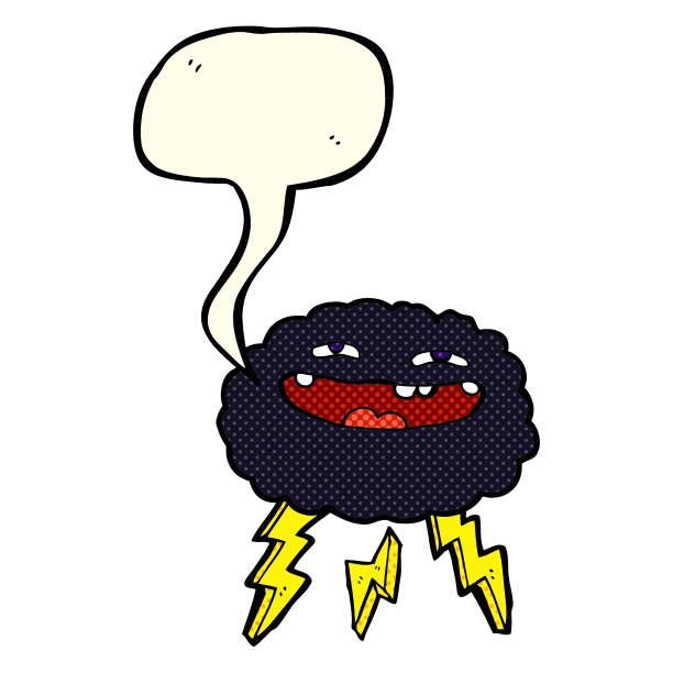 快乐卡通云与言语泡泡图片下载