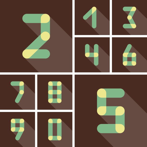 数字图标设置平面设计图片下载