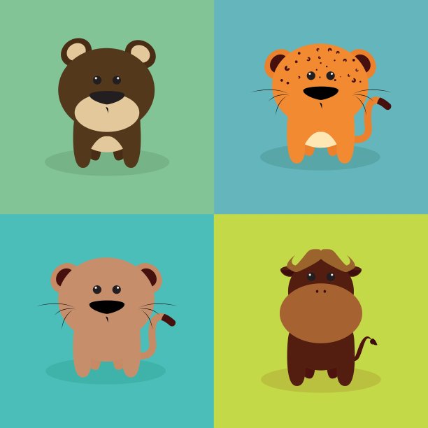 可爱的卡通动物图片下载