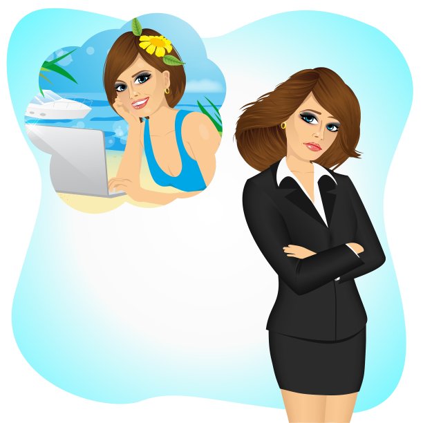 渴望远程工作的女商人图片下载