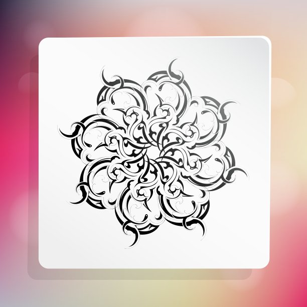 带有民族装饰的平面设计元素图片下载