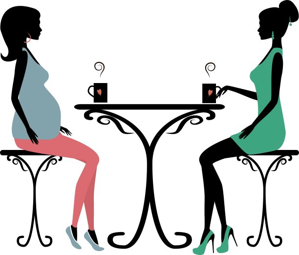 两个时尚女人的剪影图片下载