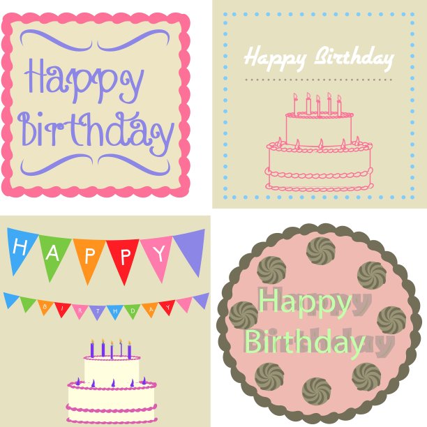 可爱的生日蛋糕和派对图片下载