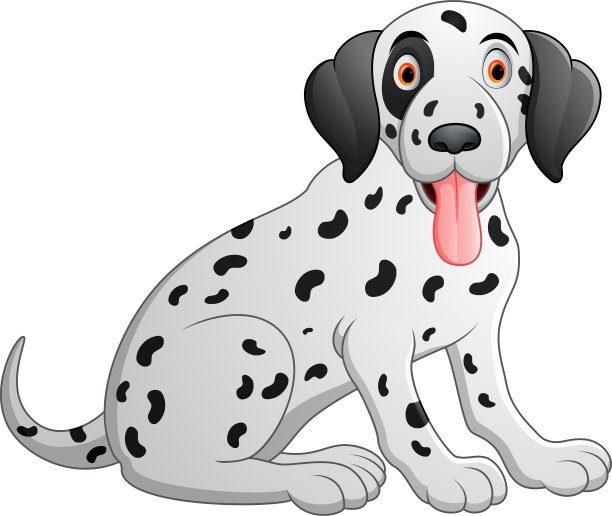 可爱可爱的斑点狗坐在地板上图片下载