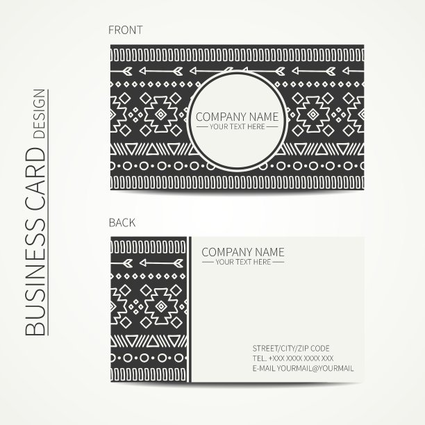 几何单色名片模板用图片下载