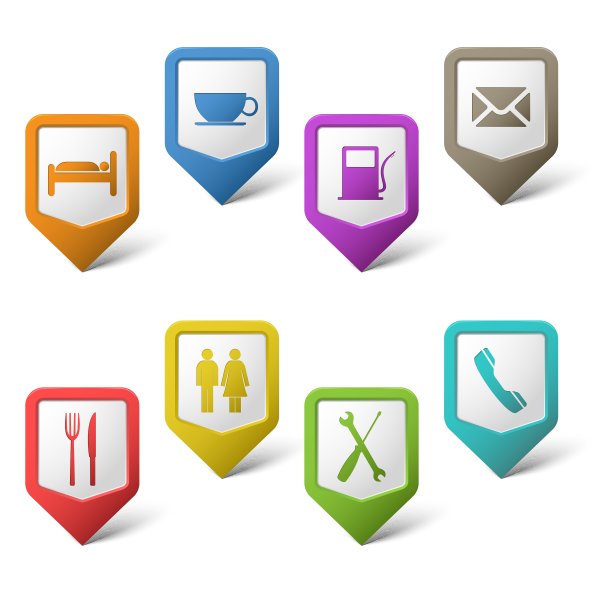 五颜六色的服务集指针图片下载