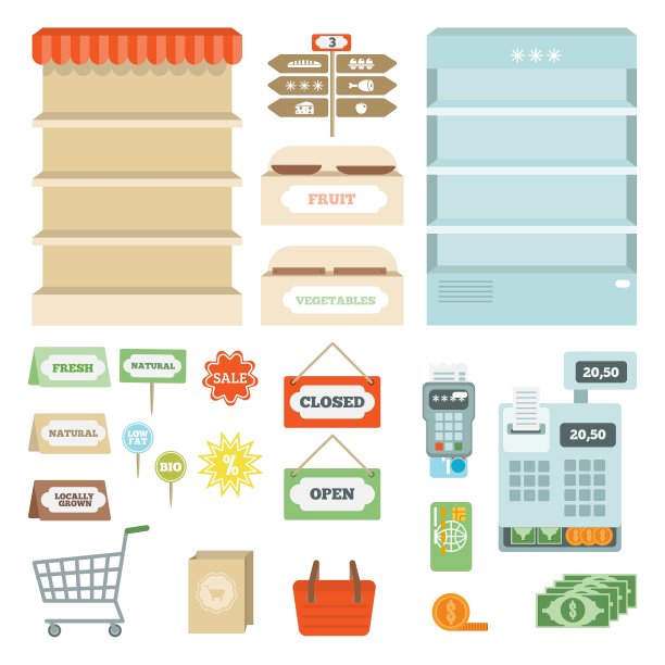 超市元素集图片下载