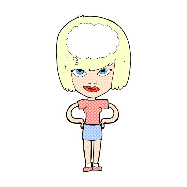 漫画女性思考图片下载