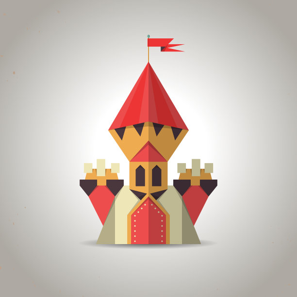 可爱的折叠纸城堡图标图片下载