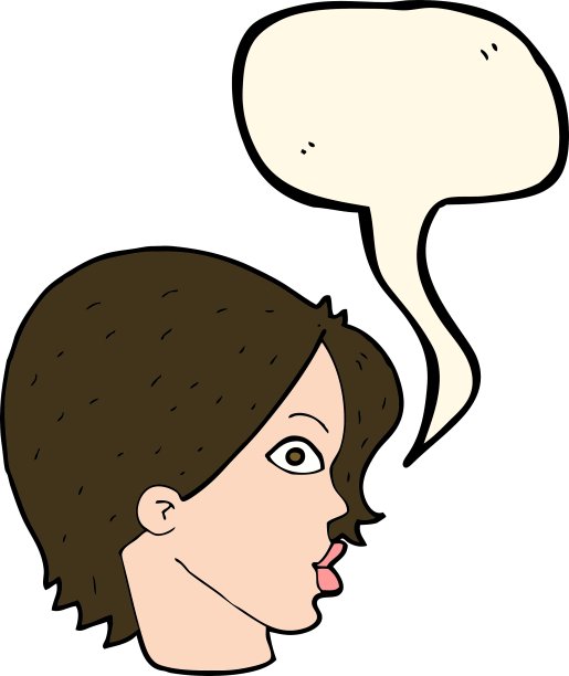 卡通盯着女人说话泡泡图片下载