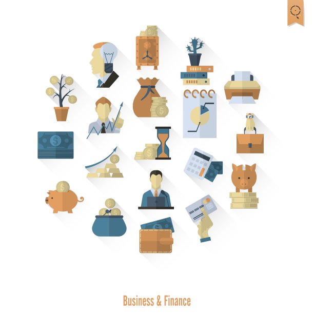 商业和金融图标集图片下载