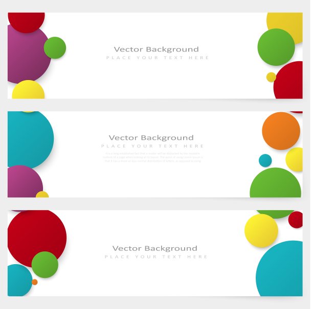 一组抽象模板旗帜与颜色圈图片下载