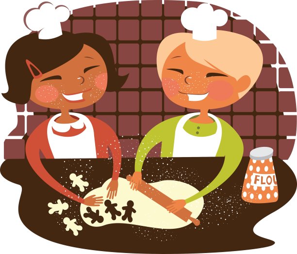 孩子做小甜饼图片下载