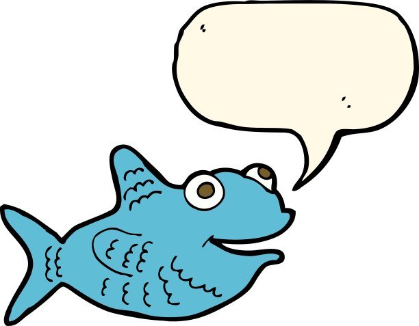 卡通快乐鱼与讲话泡泡图片下载