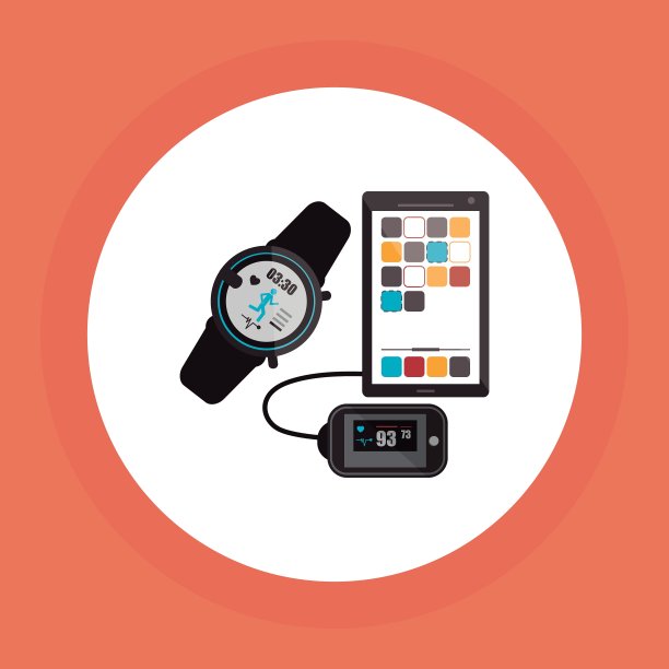 可穿戴技术设计无线图标平坦图片下载