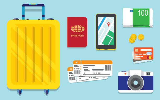 旅游图标套装图片下载