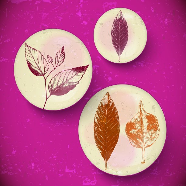 复古树叶贺卡图片下载