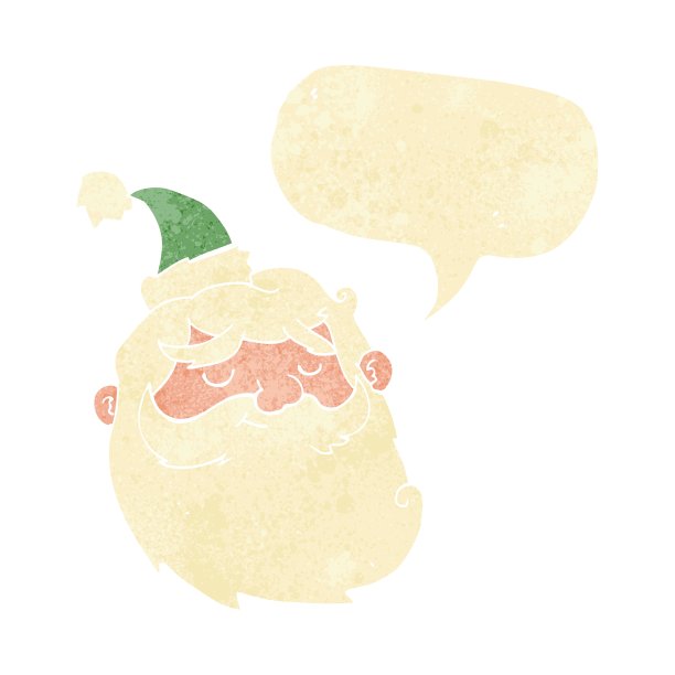 卡通圣诞老人面对着气泡讲话图片下载