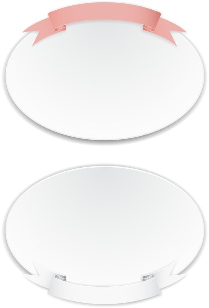 带丝带的椭圆形横幅图片下载