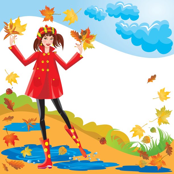 秋天的女孩图片下载