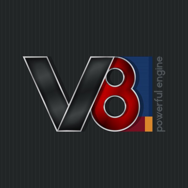 V8明亮的体积标志V8图片下载