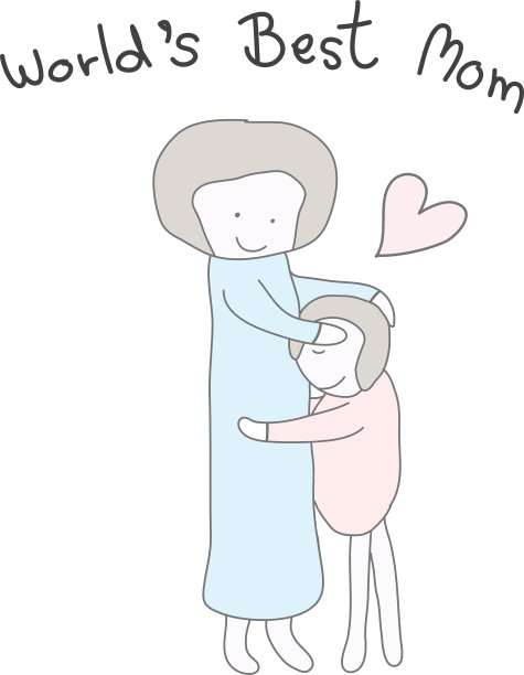 妈妈抱孩子手画妈妈最好图片下载