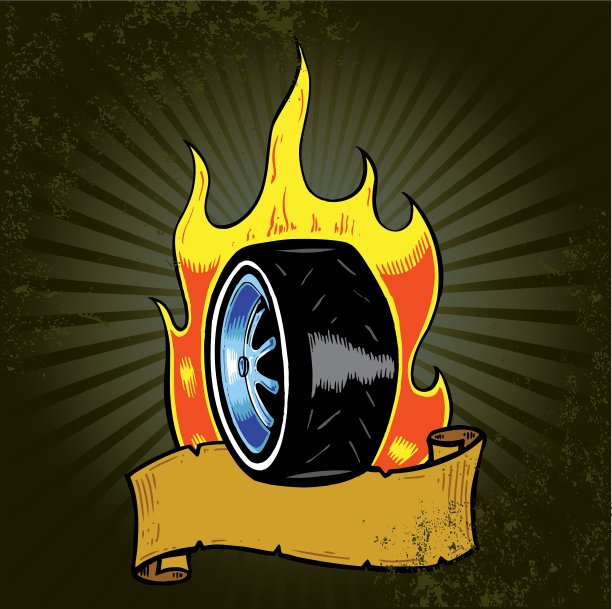 燃烧的轮图片下载