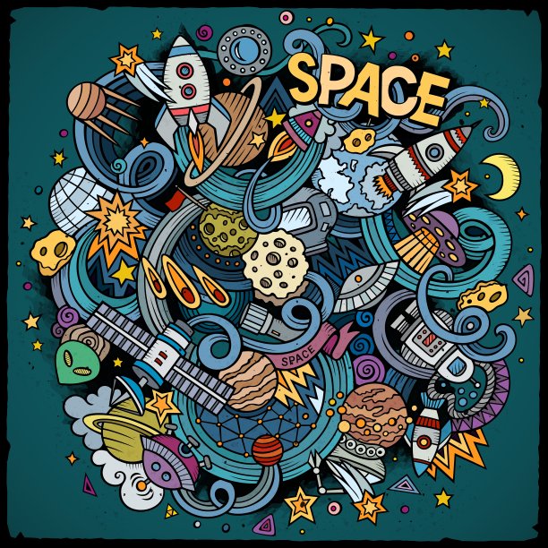 卡通手绘涂鸦空间图片下载