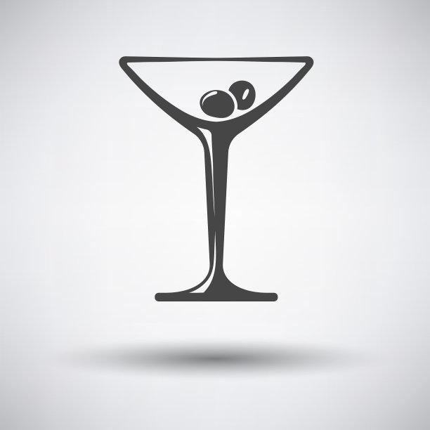 带橄榄的鸡尾酒杯图标图片下载