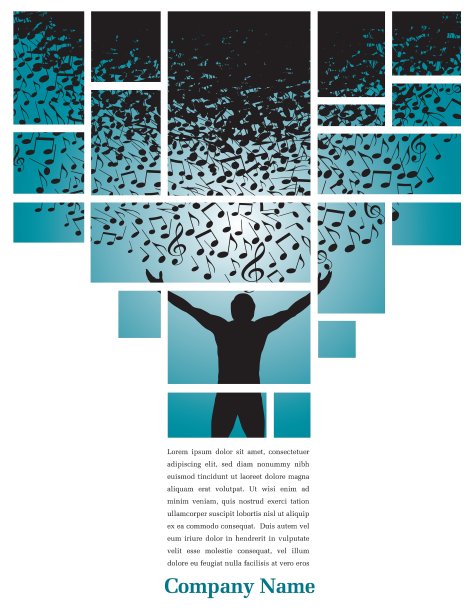 音乐主题页面布局模板图形图片下载