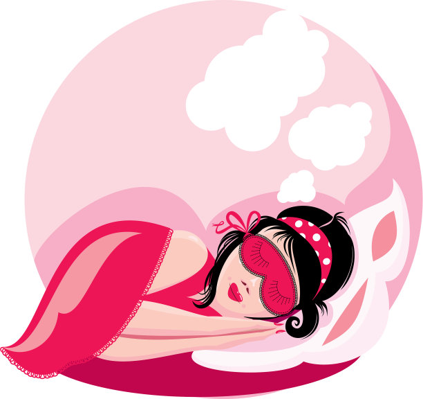 粉红色的睡着的女人照片图片下载