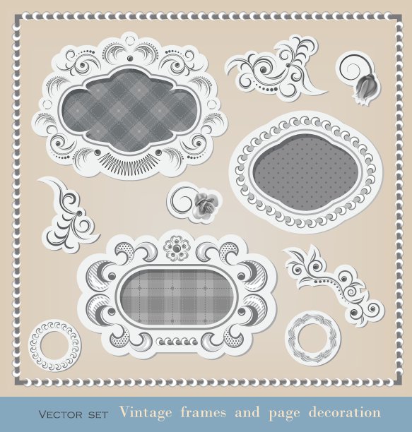 一套复古镜框图片下载
