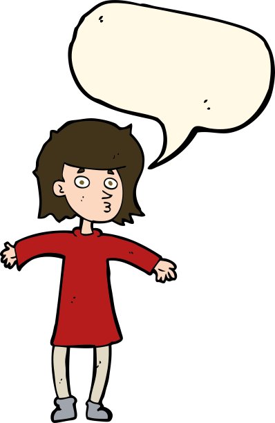 卡通神经质的女人说话冒泡图片下载