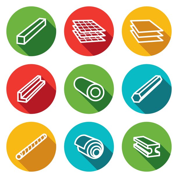 冶金产品平面图标集图片下载