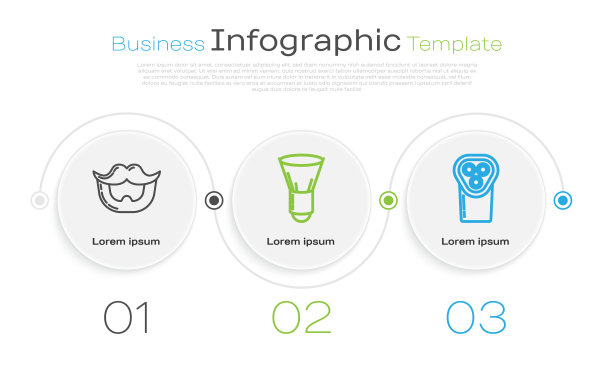 设线八字胡和剃须刷及胡须图片下载